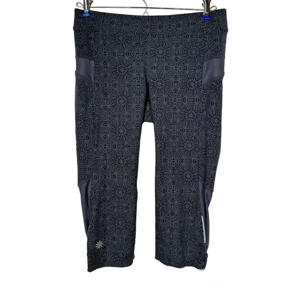Athleta  Grey Asphalt Starfruit Bare To Run Capri  581373